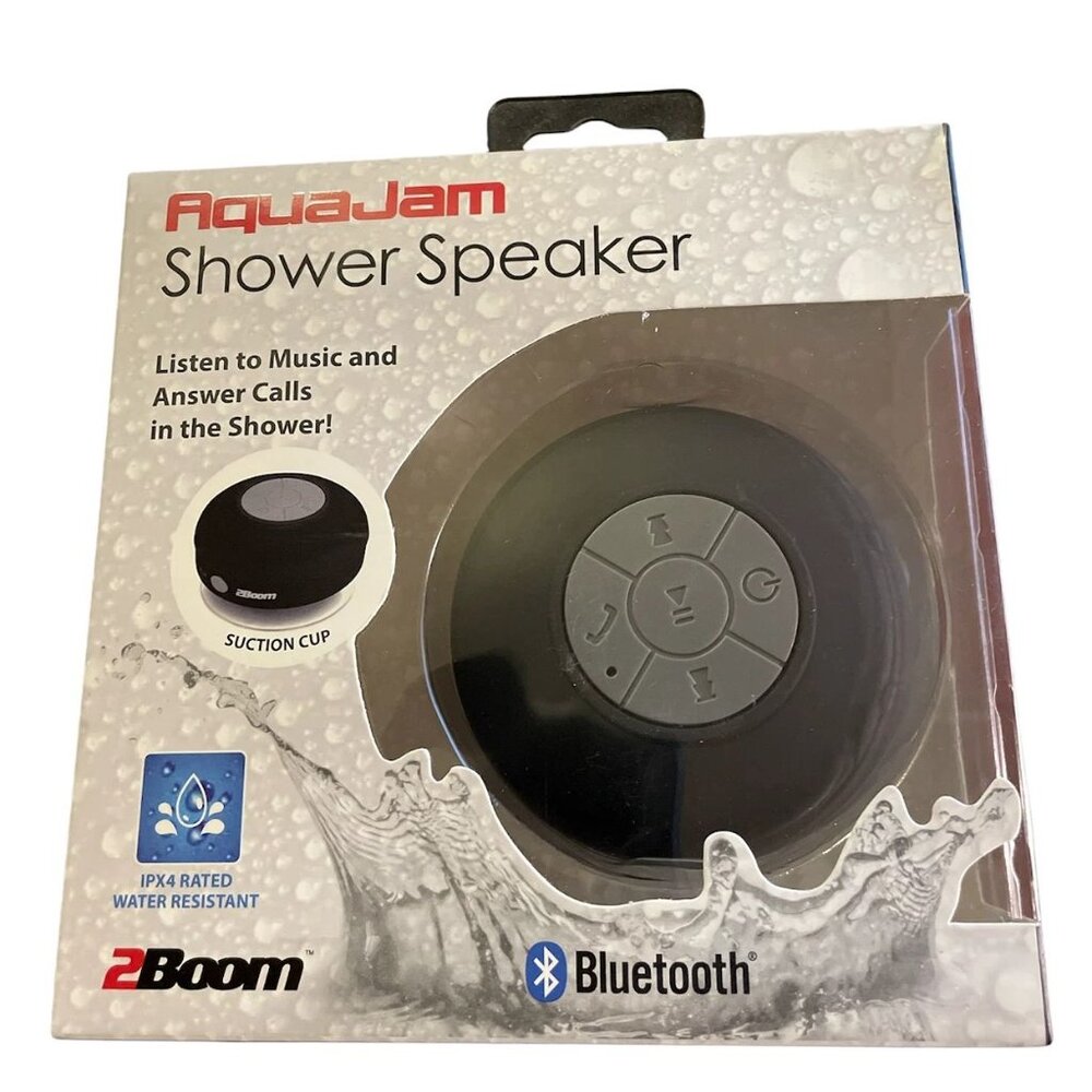 Aqua Jam 2 Boom Portable Bluetooth Shower Speaker Black New